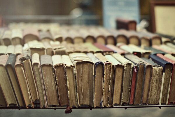 Alte Regale mit staubigen Büchern