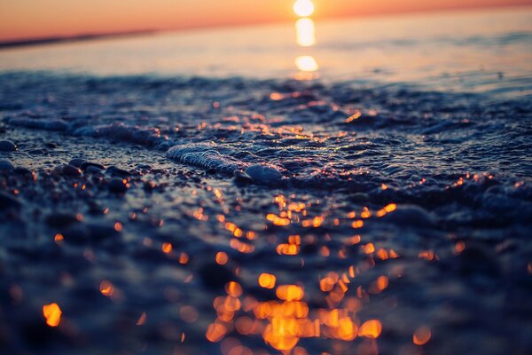 Evening sea at sunset