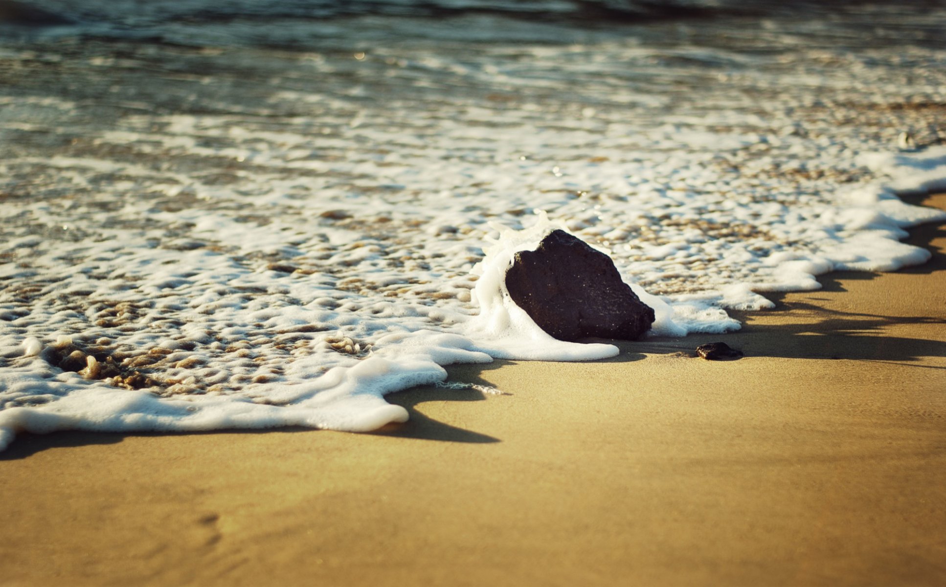 gros plan mer mousse plage sable pierre