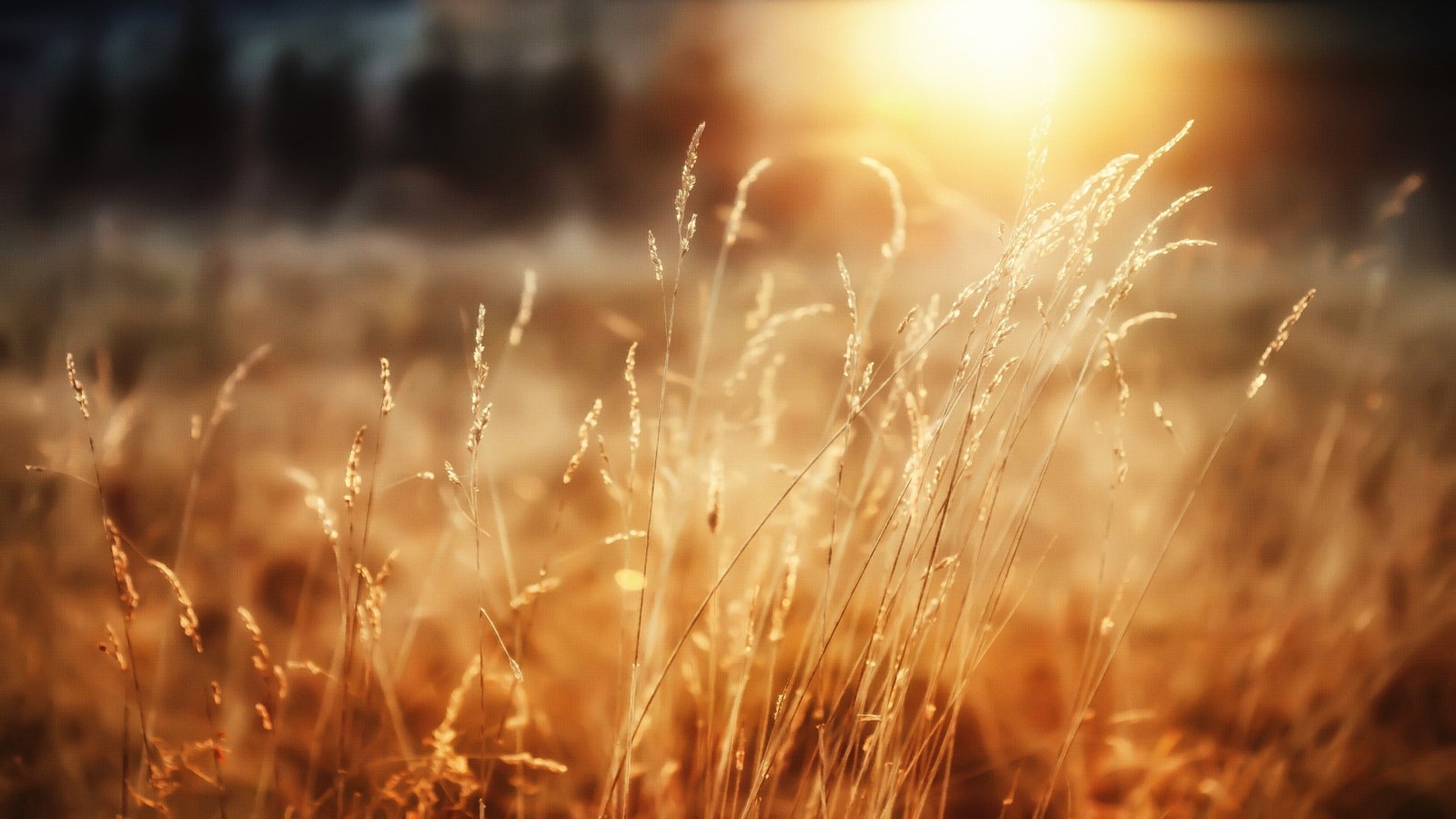 close-up wallpaper morning sun grass wheat forest happine