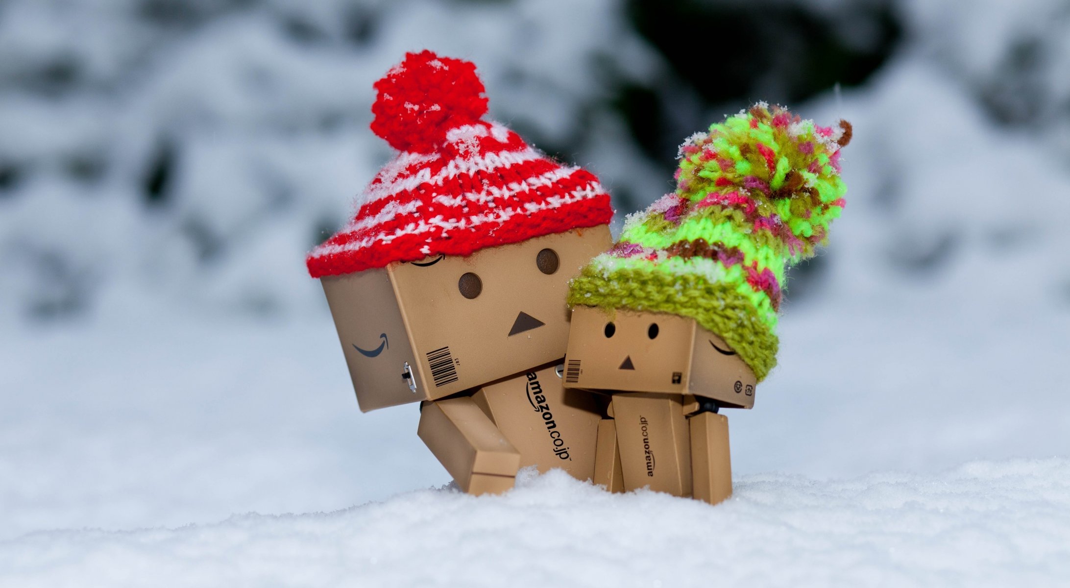 caja danbo sombreros invierno nieve escarcha