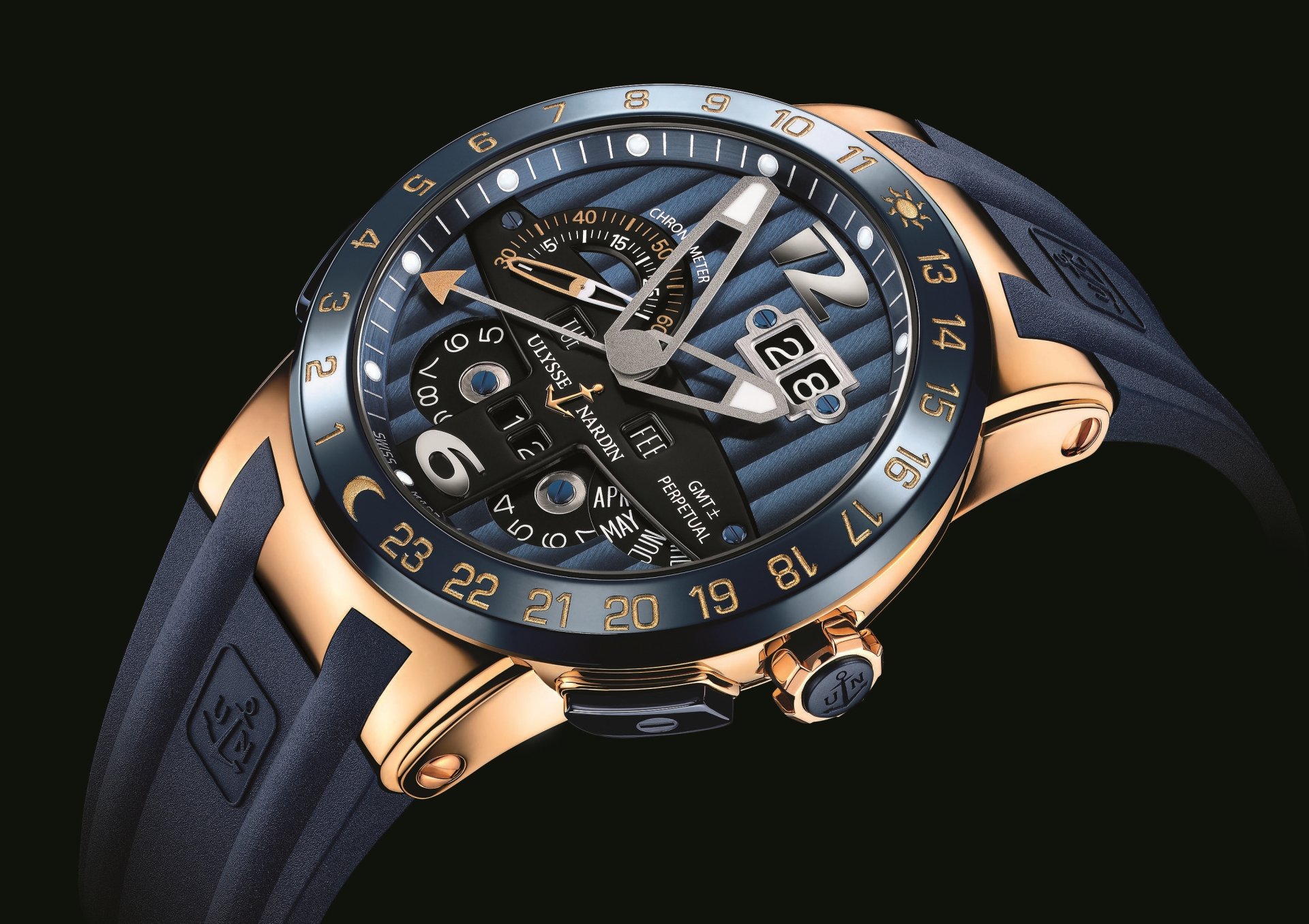 uhr ulysse nardin blau toro groß