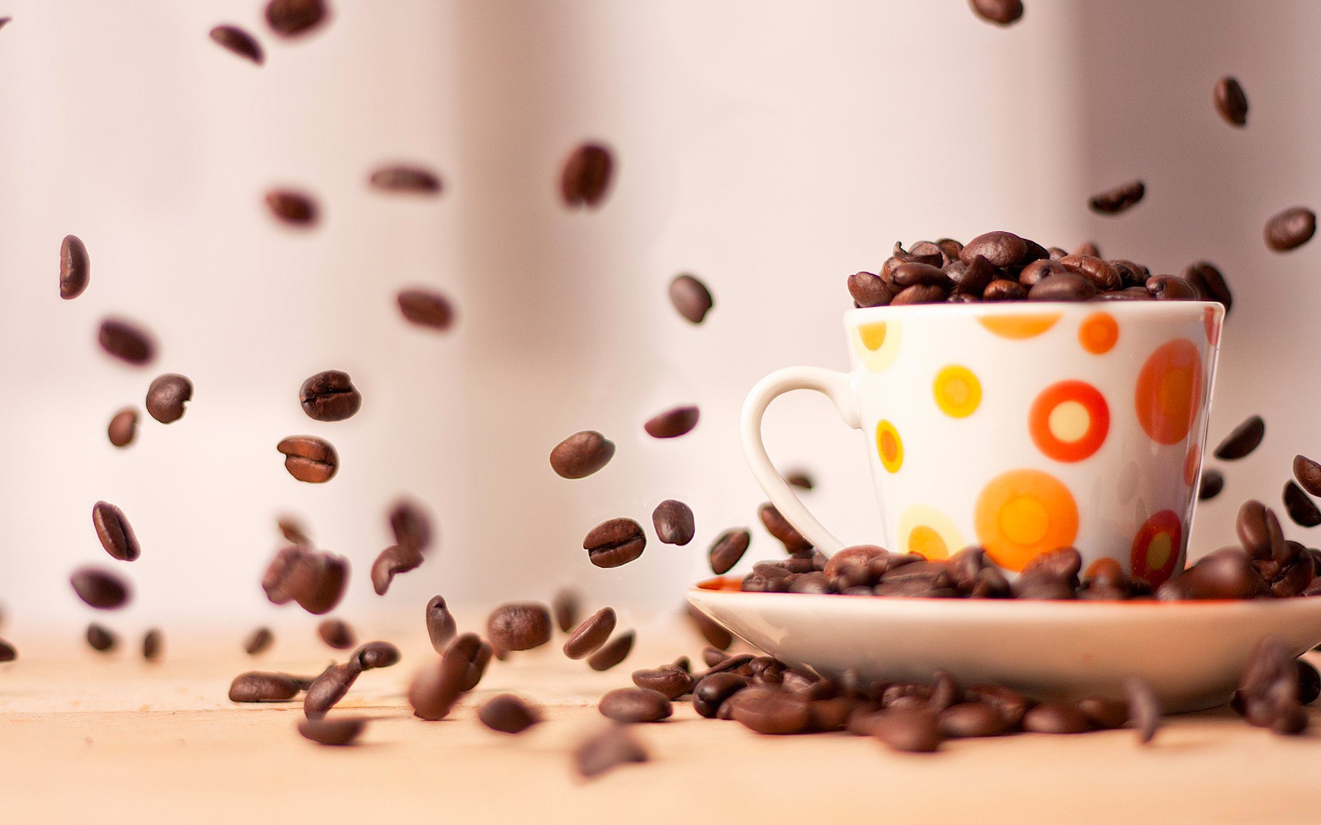 close up coffee grain cup saucer