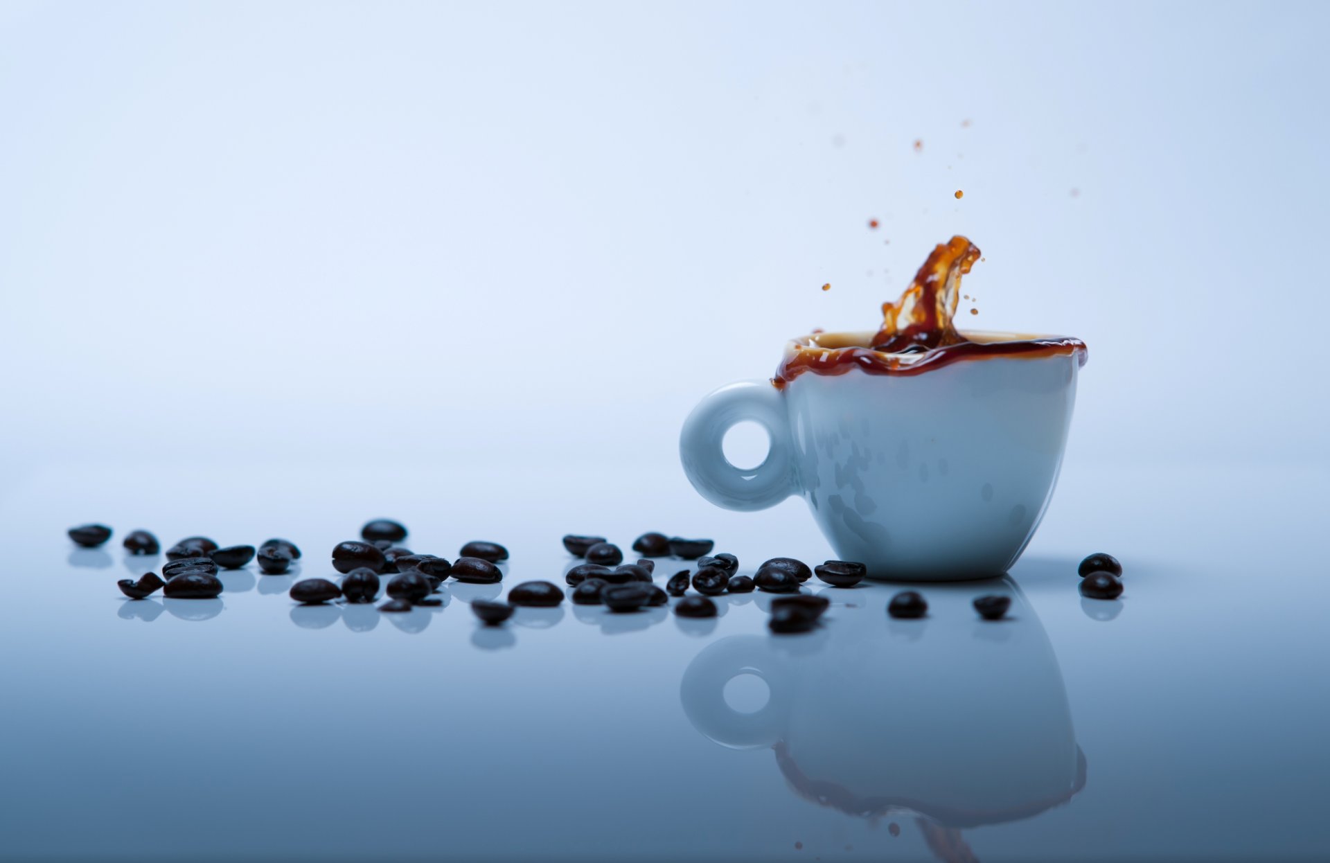 table coffee grain cup spray reflection background wallpaper