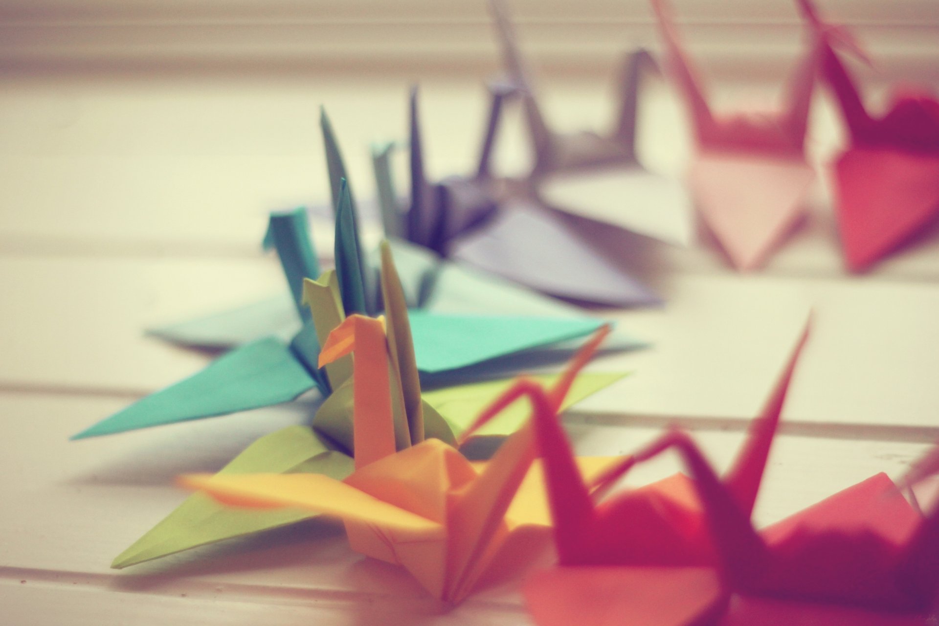 photo macro papier grues origami fond d écran