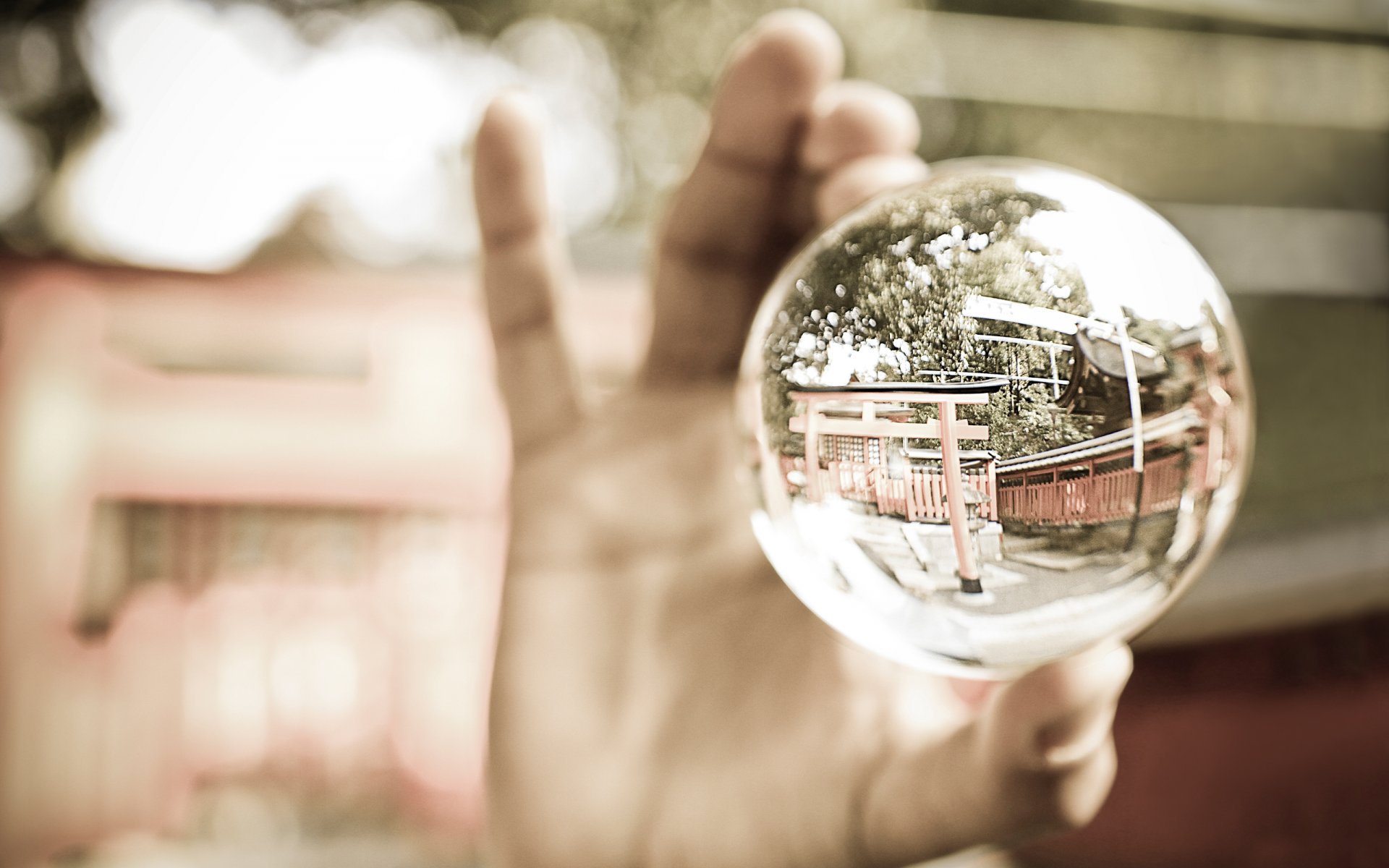 szklane kulki refleksyjne ramię makro ball ręczne makro 2560x1600