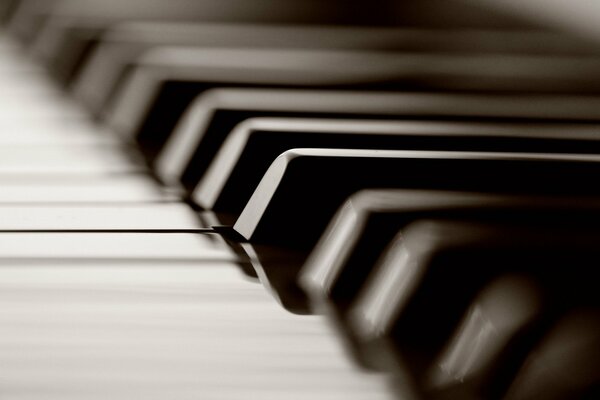 Teclas de piano primer plano