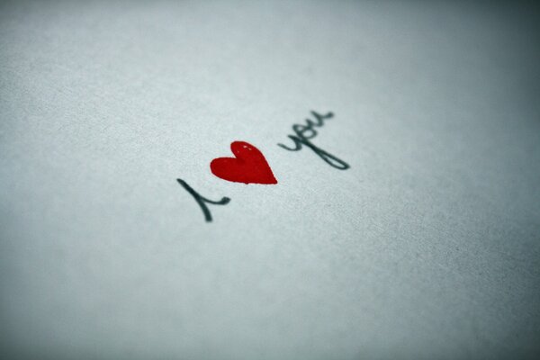 I love you inscription with a heart