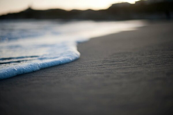 Plage sableuse. Surf marin