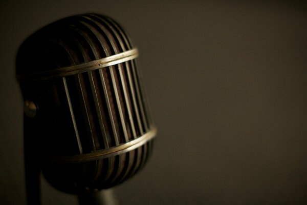 Macro photography black stylish retro microphone