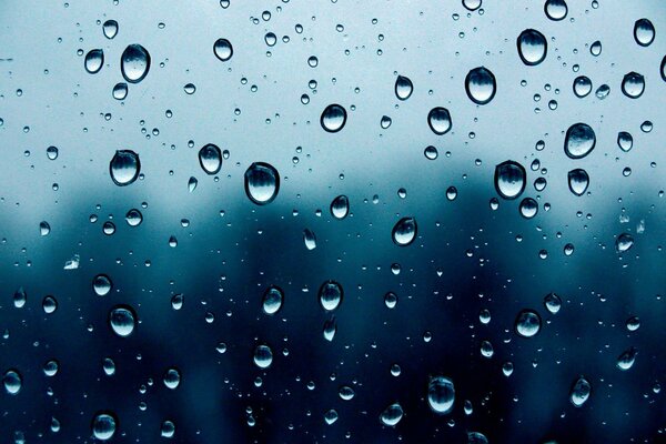 Macro raindrops on the window