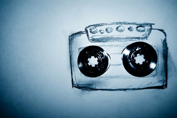 Schematic drawing retro film cassette