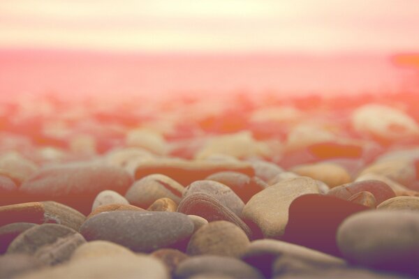 Stones on a light background horizon