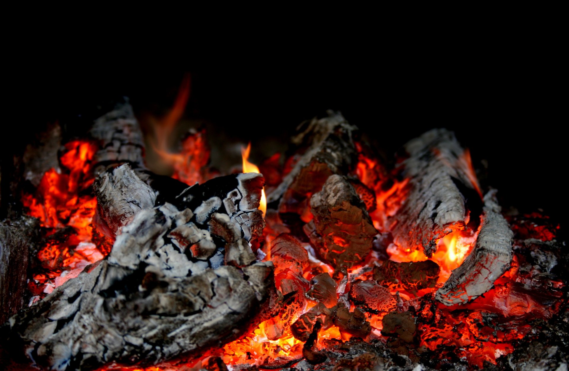 żar ogień tlenie temperatura