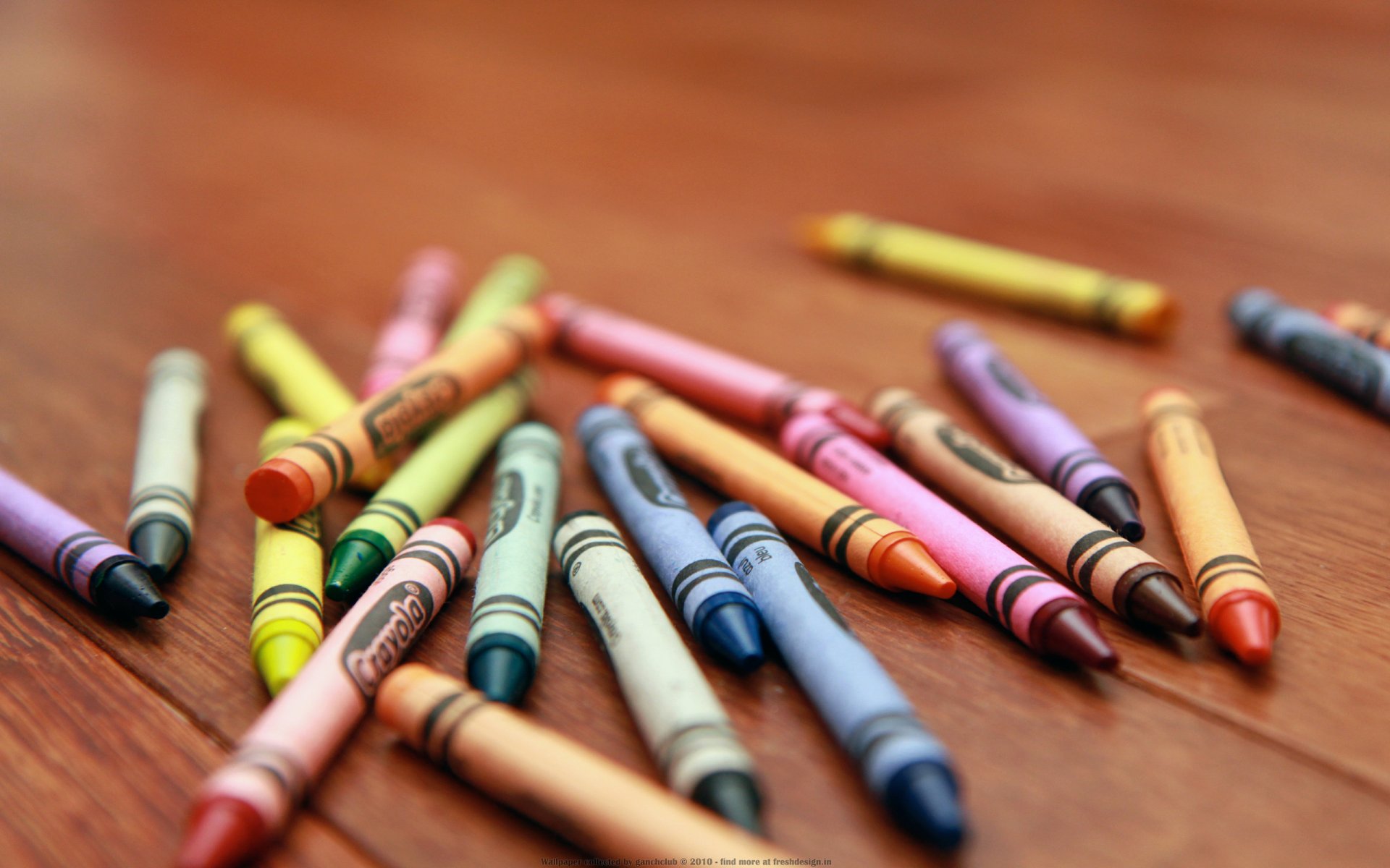 crayons table multicolored