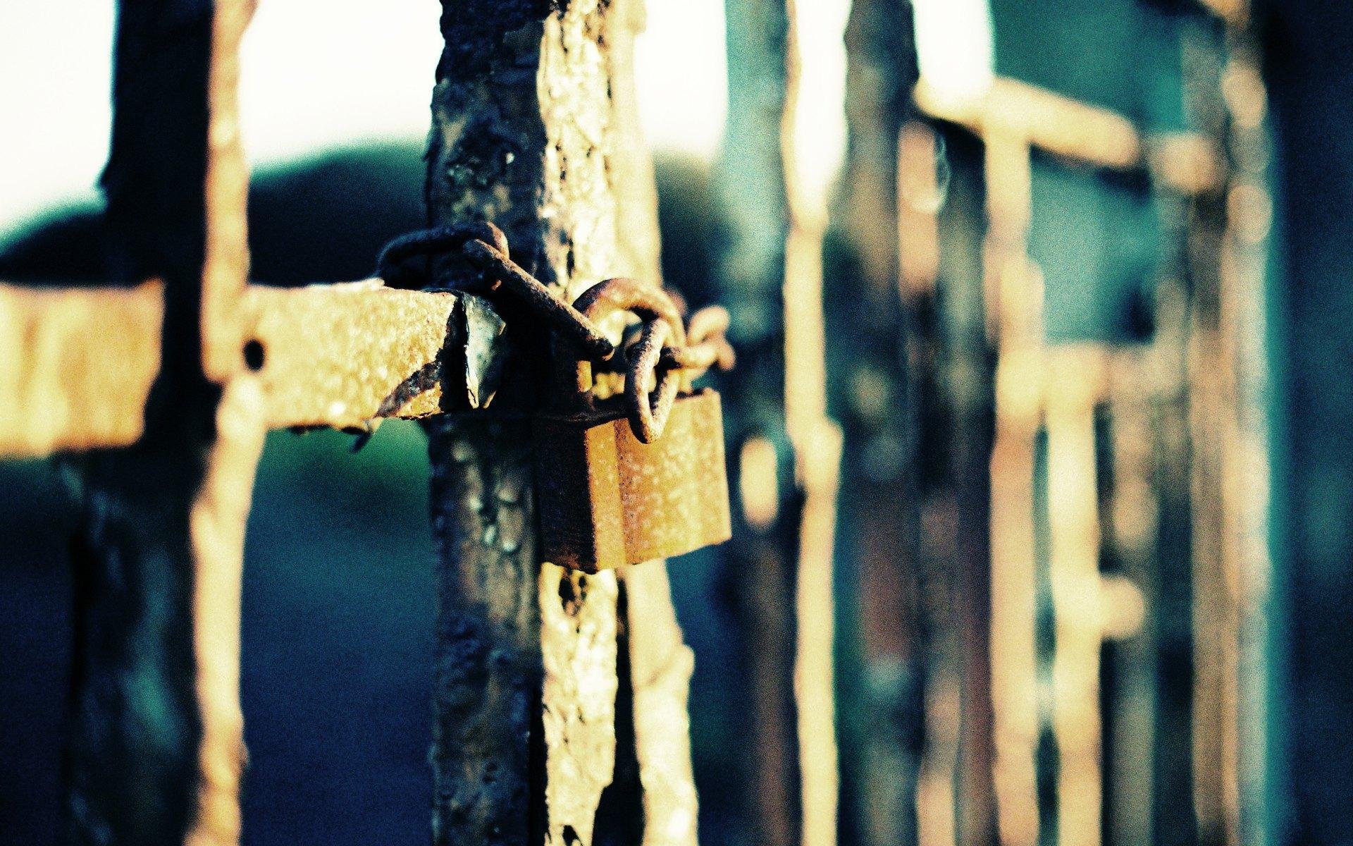 castle fence iron close up