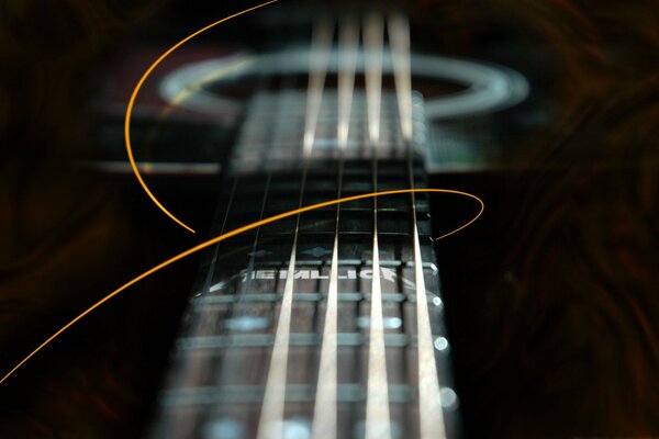 The neck of the Metallica guitar. Abstraction