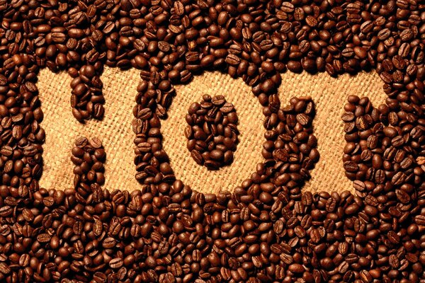 Kolaż gorących ziaren kawy