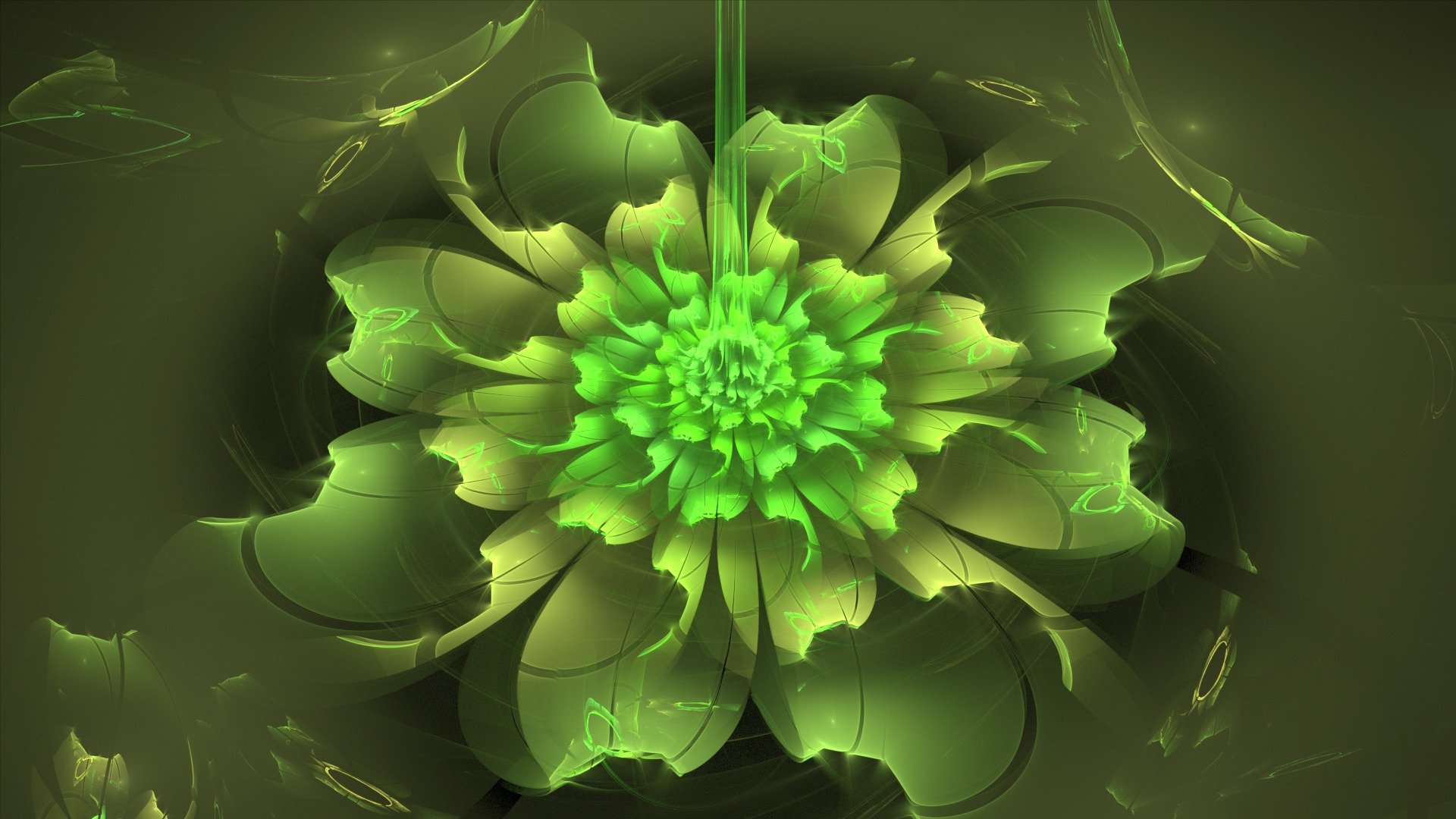 fleur vert abstraction