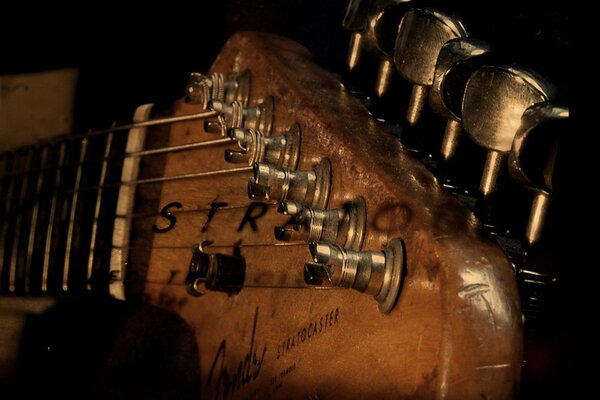 Cordes délicates d une guitare gracieuse