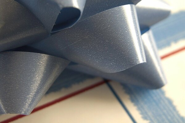 Gift wrapping. Grey Ribbon