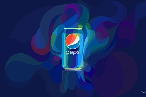 Trinken Sie Pepsi auf blauem Hintergrund