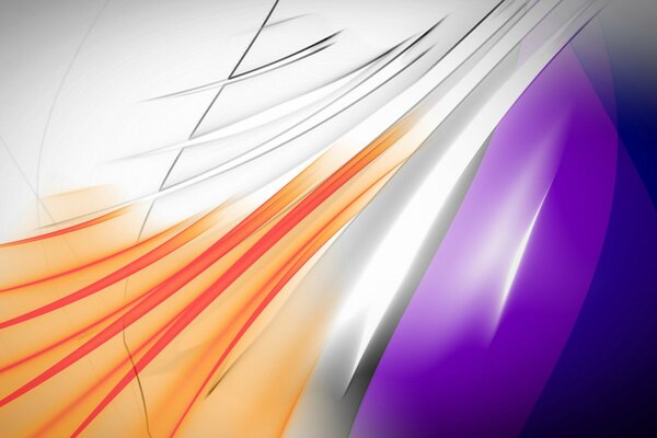 Folds of white, orange and purple fabric