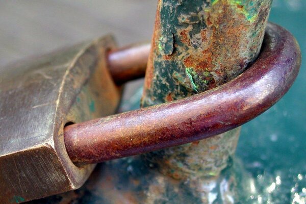 Close-up of the lock shackle