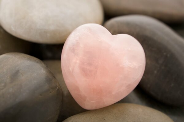 Pink heart-shaped stone