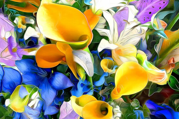 Bouquet juteux. Couleurs vives