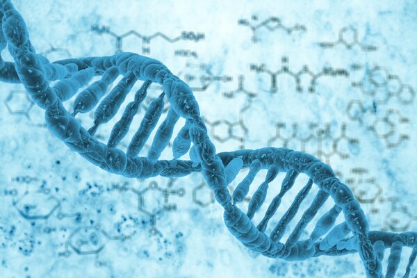 Image of the DNA structure in blue