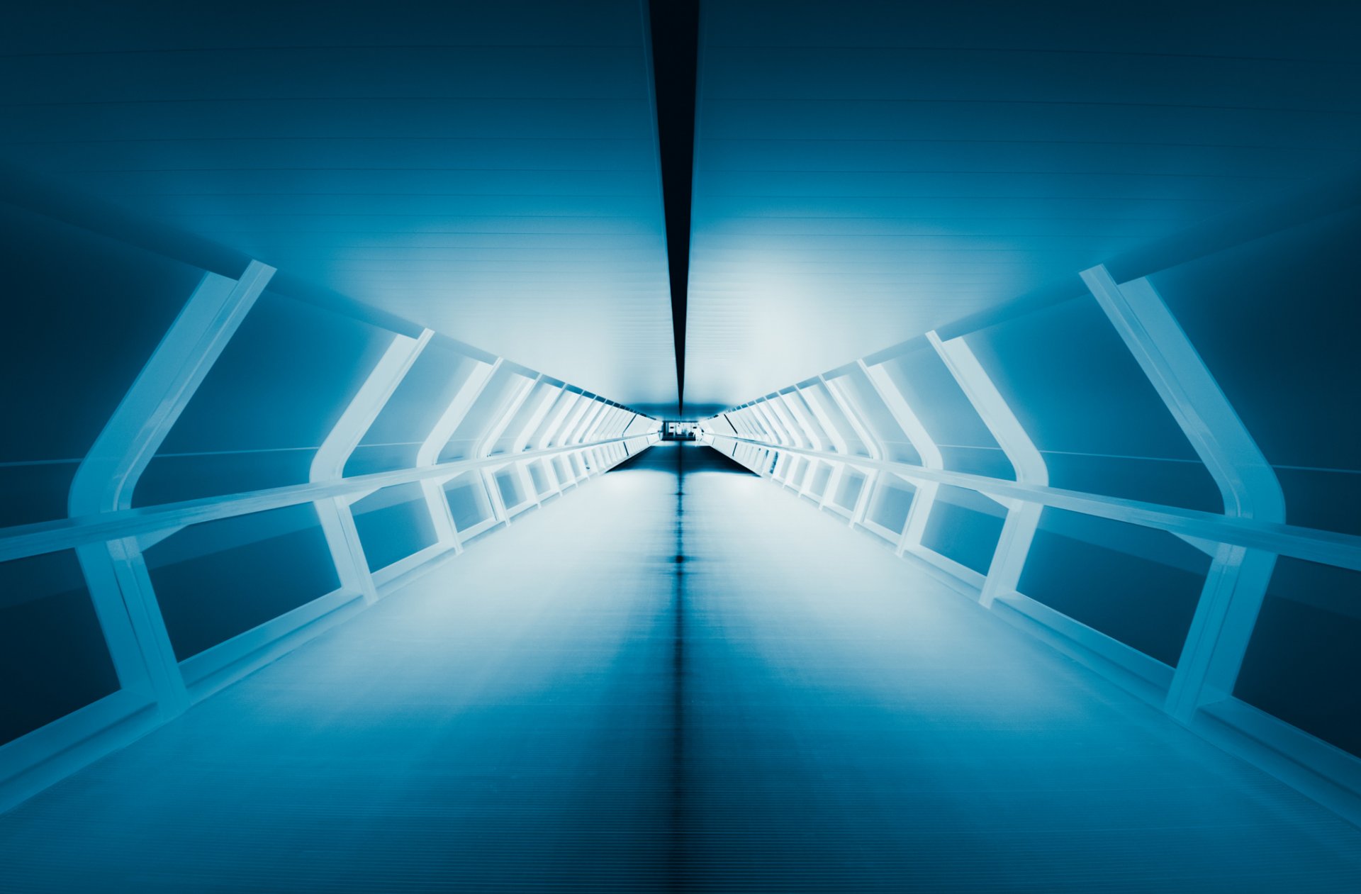 light tunnel blue perspective