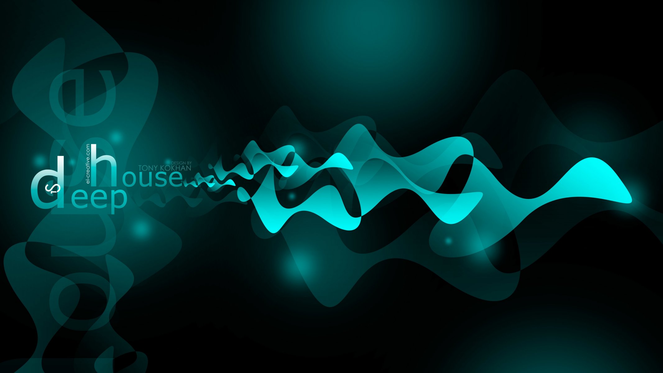 tony kohan deep house azure neon music words dj style abstract 4k wallpaper el creative deep house inscription letters abstract musical direction 2014 turquoise color azure