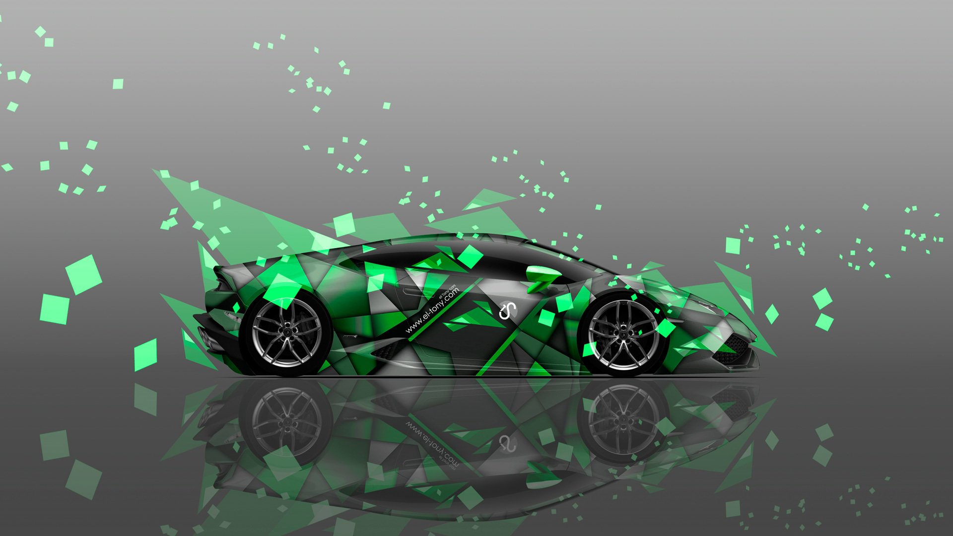 tony cohan lamborghini huracan lato astratto auto verde colori aerografo el tony cars photoshop design stile lamborghini vista laterale astratto colore verde carta da parati 2014