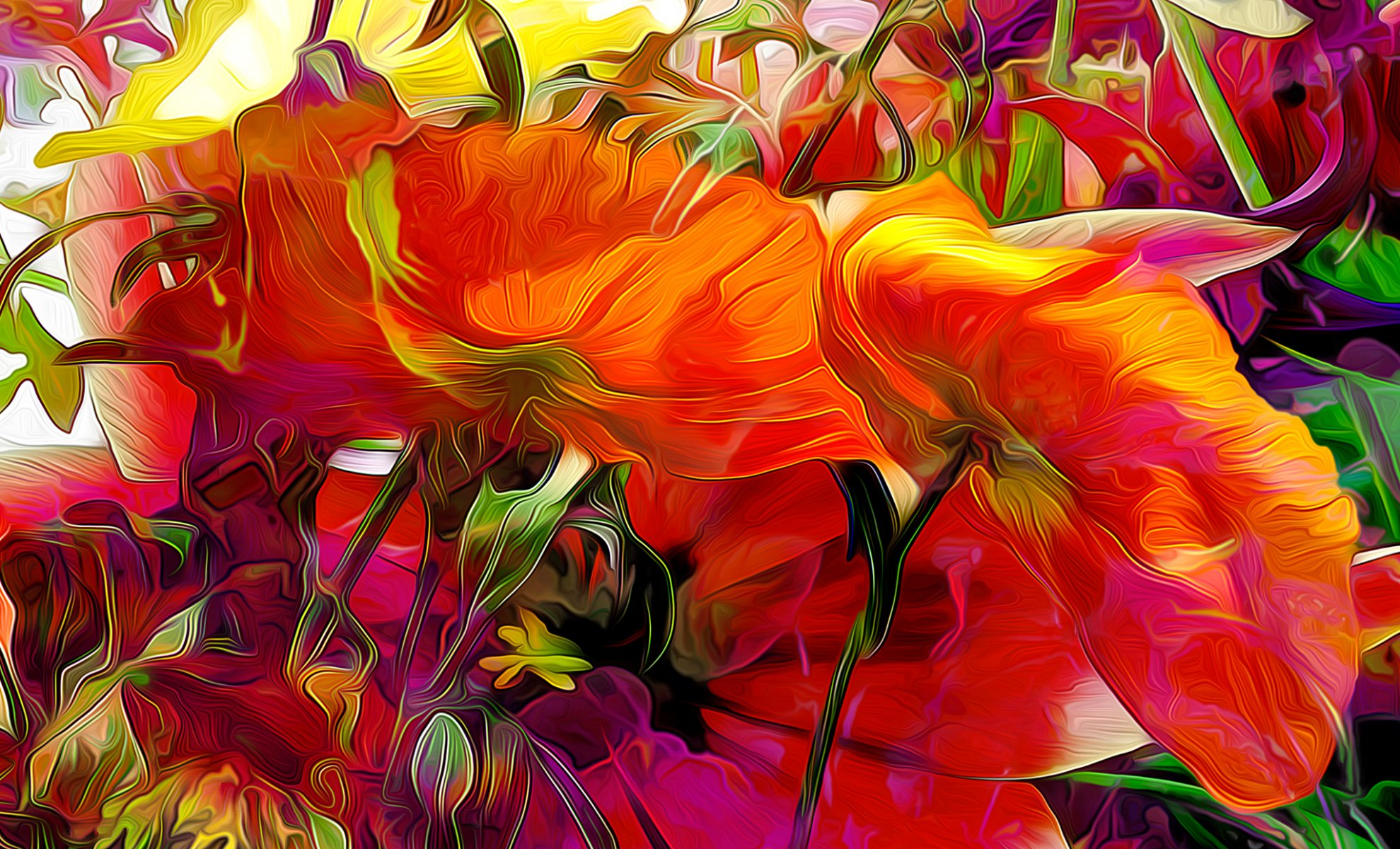 paint line rendering flower petal