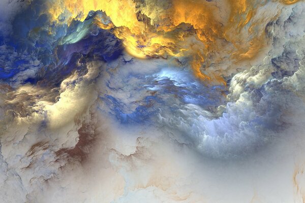 Unreal clouds in an abstract form