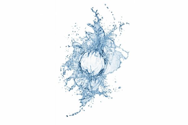 Water splashes on a white background