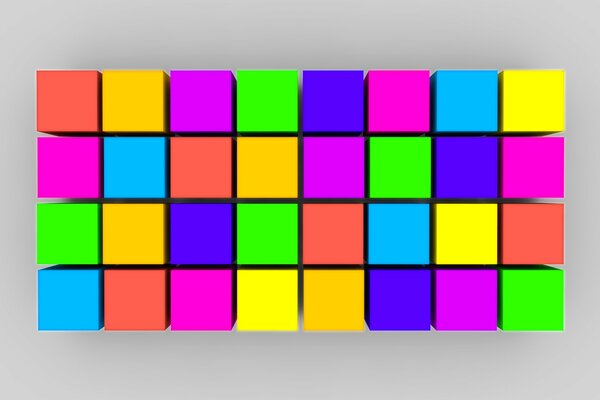 Cubi di colori ricchi di effetto volumetrico