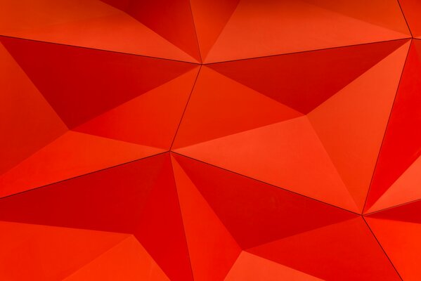 Abstraction, orange three-dimensional triangles