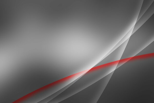 Abstrakt weiß mit roter Linie auf grauem Hintergrund