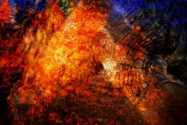 Explosion orange. Abstraction de couleur