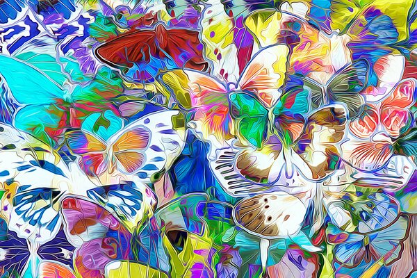 Art Butterfly z jasnymi skrzydłami