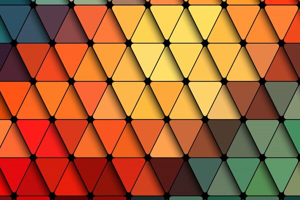 Bright drawing abstraction of triangles