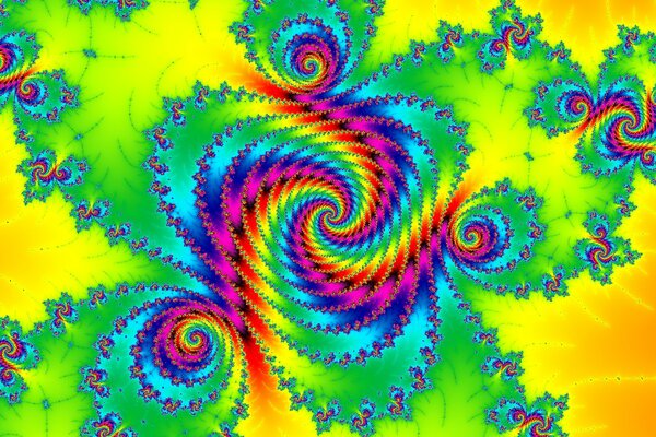 Le multicolore lumineux des spirales et des motifs fascine