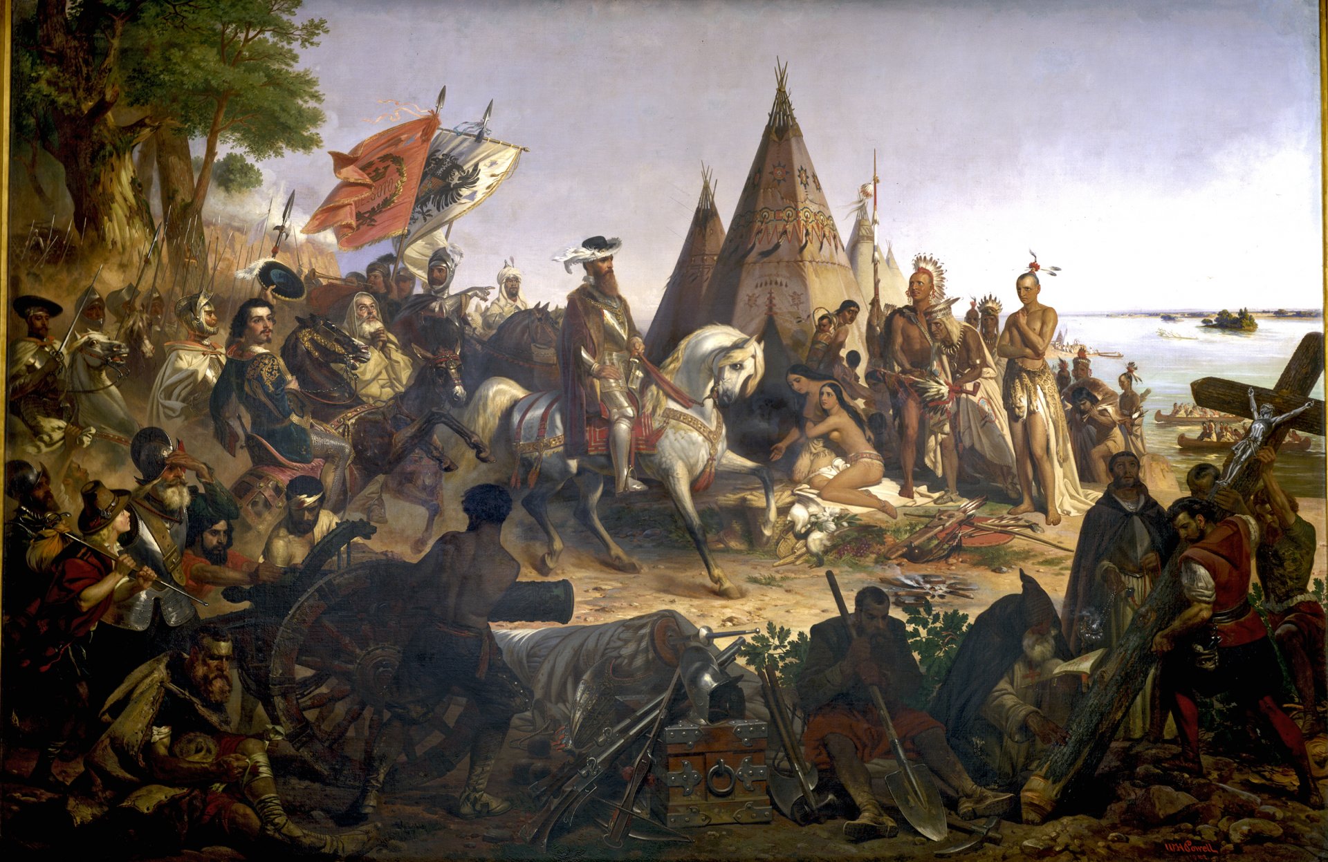 pintura pintura descubrimiento de mississippi por de soto 1541 1853 william h. powell