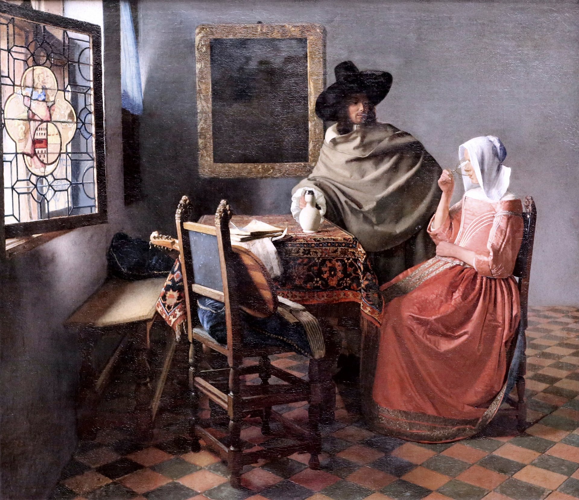 johannes vermeer obraz kieliszek wina