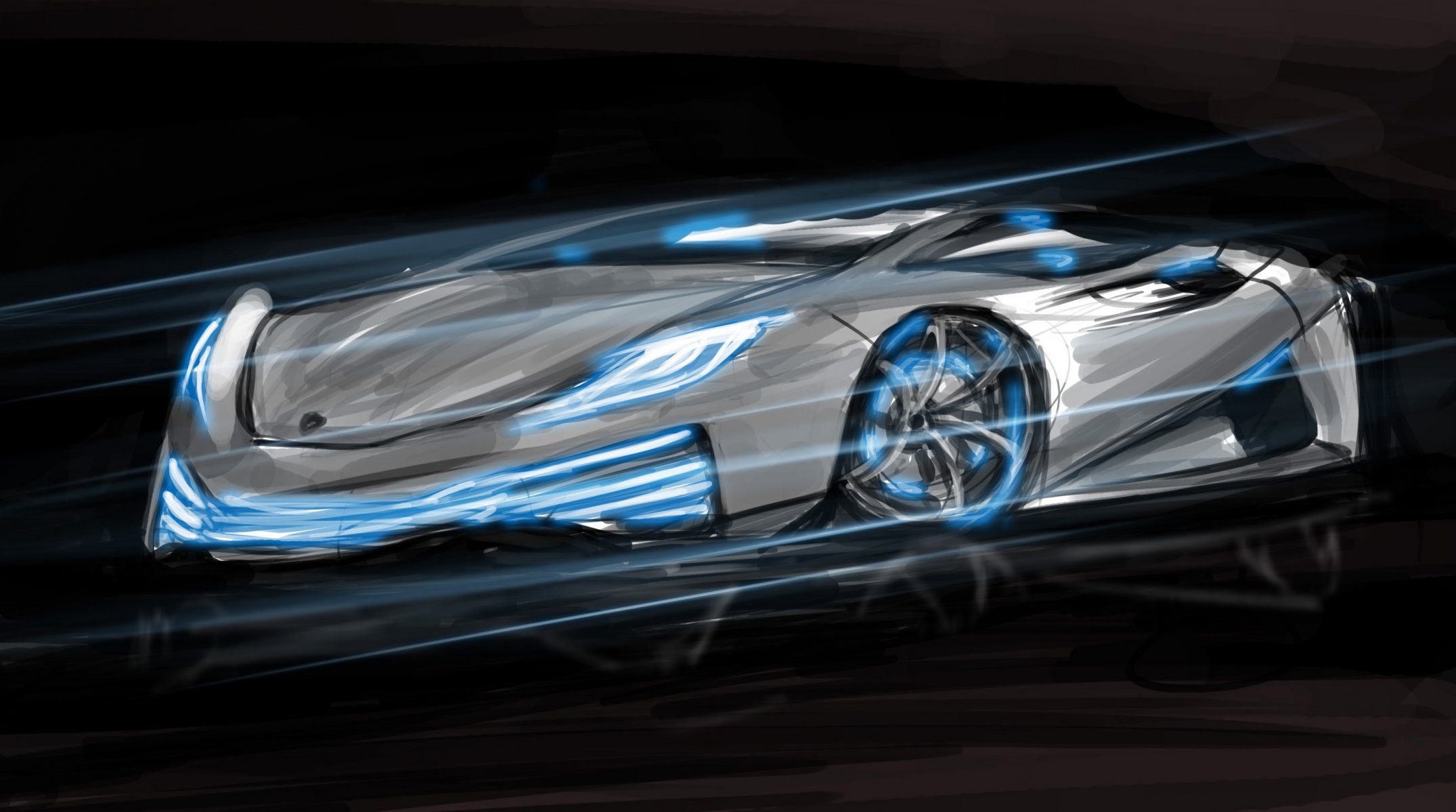 arte porsche auto disegno sfondo scuro supercar