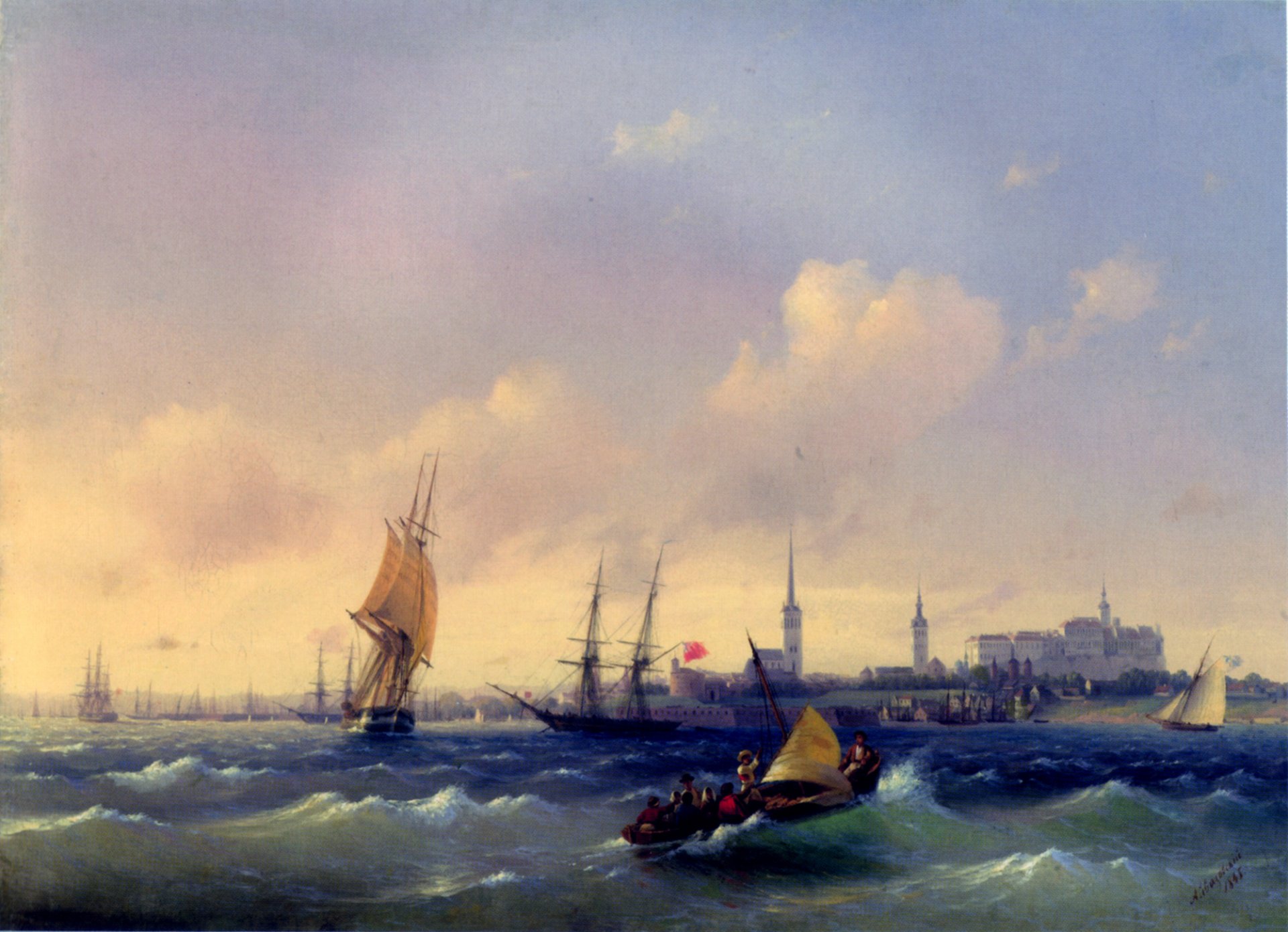 image mer vagues port ville revel estonie ciel nuages aivazovsky