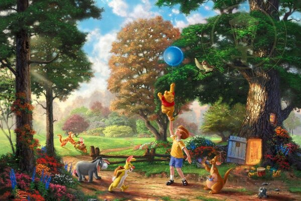 Dibujo de la serie Winnie the Pooh y Christopher Robin