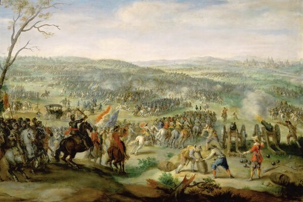 The battle of troops on horseback in ancient times